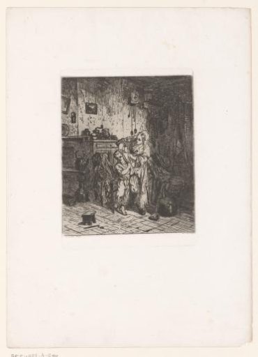 Interior with a Woman Washing a Child's Ear