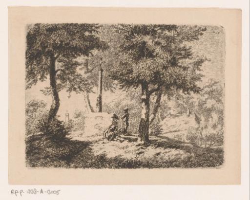 Two children by a hail cross in the landscape