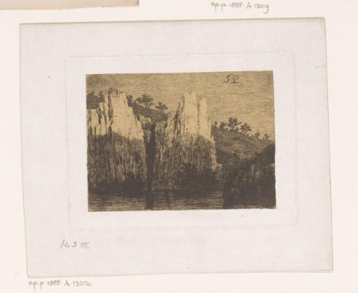 Rock face on the bank of the Meuse