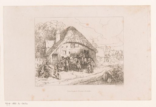 Soldiers resting at an inn