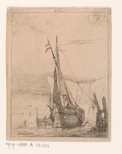 Moored sailing ships