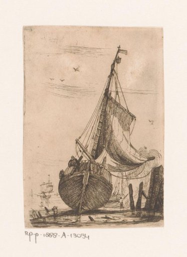 Fishing boats being tarred