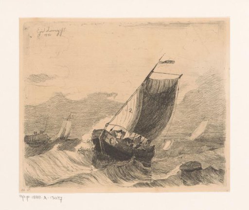 Fishing boat on choppy waters