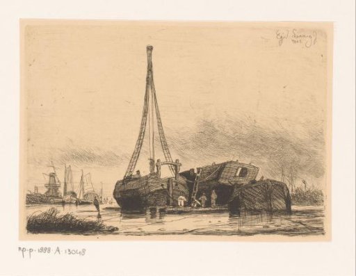 Gunboats in the dock at Antwerp