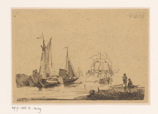 Salvo shots at the sailing out of the three-master Macassar