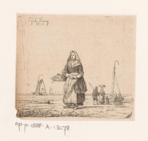 Fish seller on the beach of Ostend
