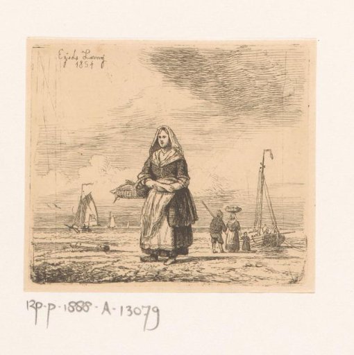 Fish seller on the beach of Ostend
