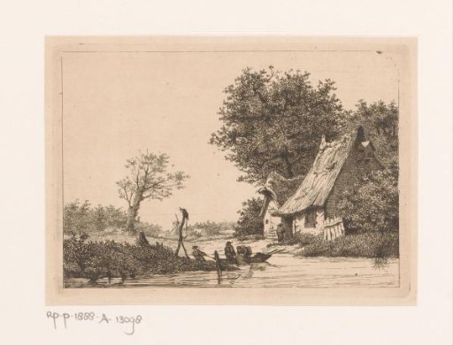 River view with fishermen near Kruibeke