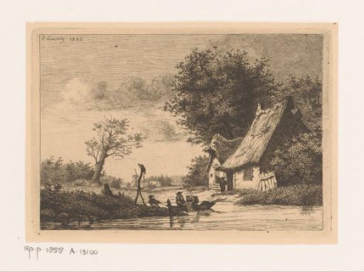 River view with fishermen near Kruibeke