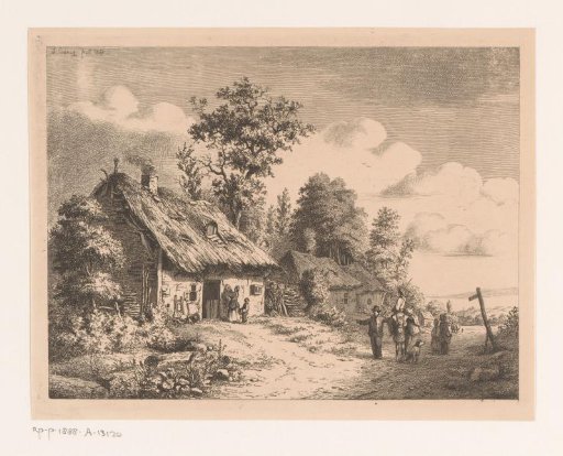 Landscape near Halle with thatched farmhouses