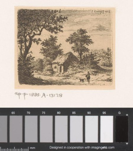 Landscape near Luttre with a small house