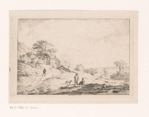 Hilly landscape with figures