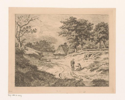 Landscape with a figure showing another the way