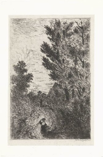 Country road with walkers