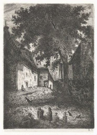 Playing children near village houses