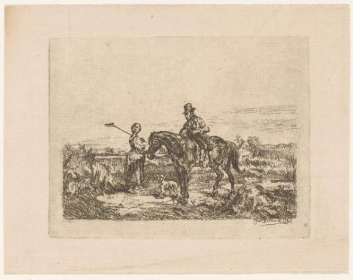 Landscape With A Man On Horseback And A Woman With A Rake