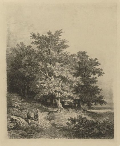 Figures at a forest edge