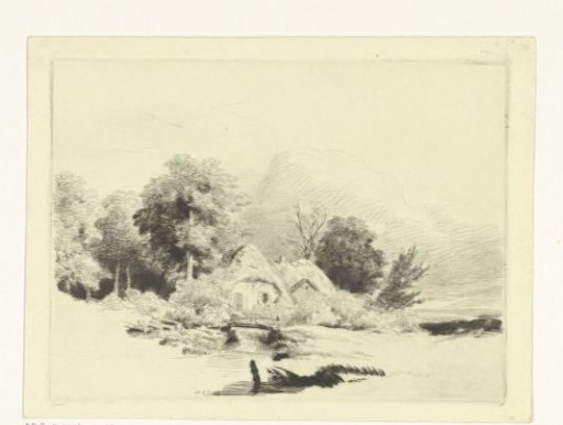 Farmhouse by a small bridge