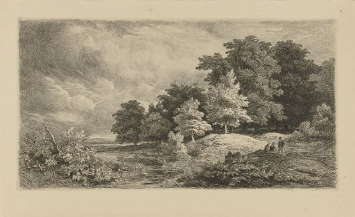 Landscape with figures on a forest path
