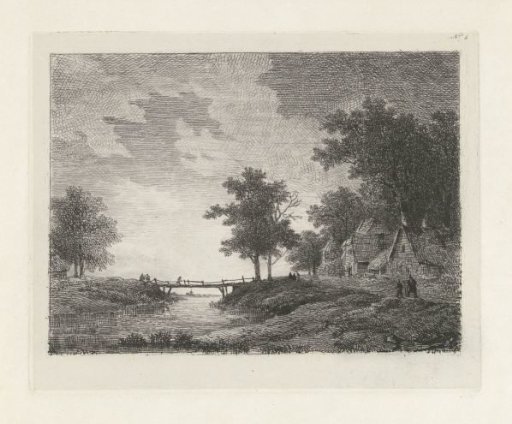 Landscape with figures near a bridge