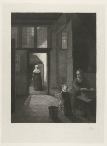Interior with a Girl Playing Kolf and Her Mother