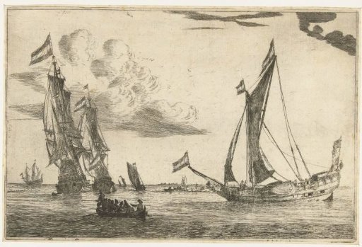 Two warships and a yacht
