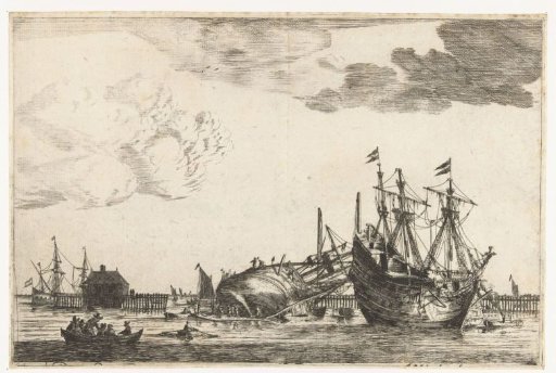 Two ships lying ready for repair