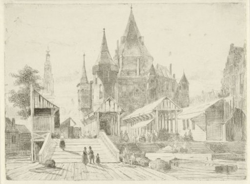 View of the Nieuwmarkt in Amsterdam
