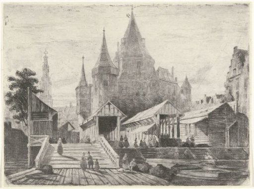 View of the Nieuwmarkt in Amsterdam