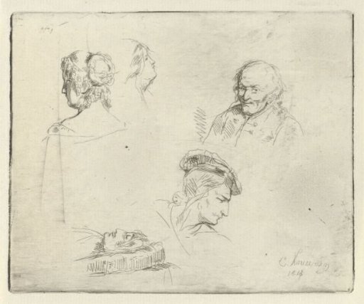 Study sheet with various heads