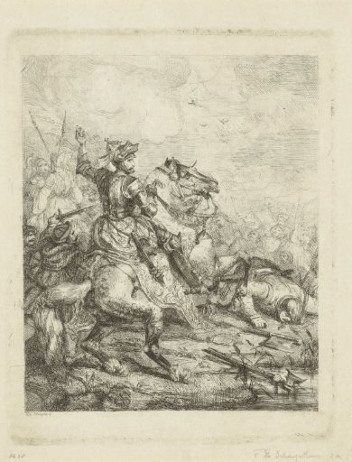 Emperor Henry II the Holy on horseback in a battle