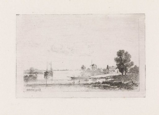River view with a ferry