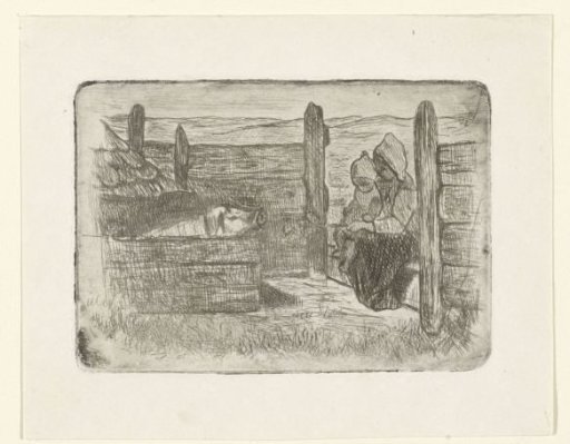 Children by the pigsty