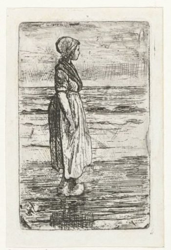 Standing woman on the beach