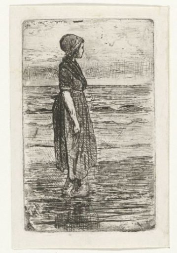 Standing woman on the beach