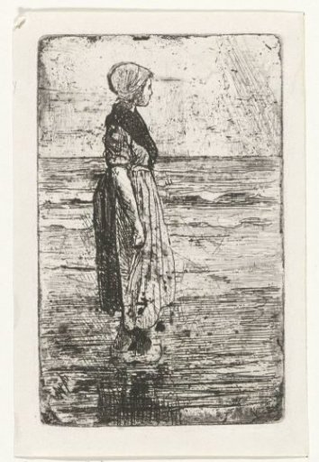 Standing woman on the beach