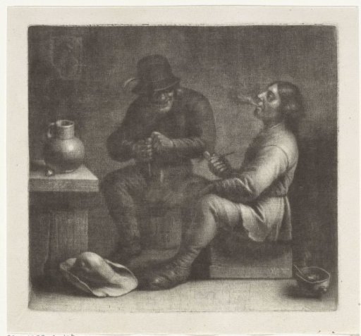 Two men smoking pipes
