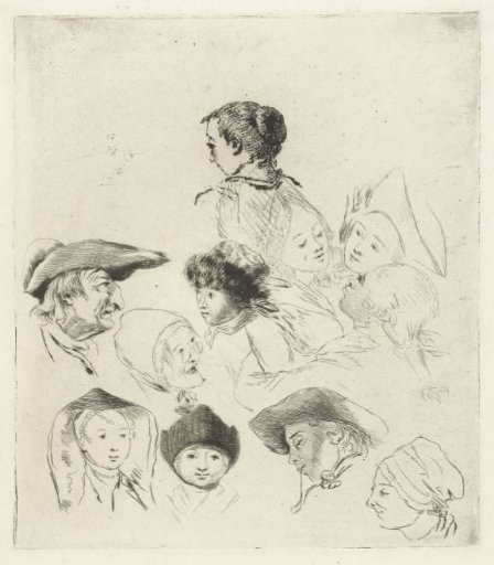 Study sheet with eleven heads