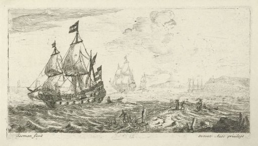 Ships off a coast