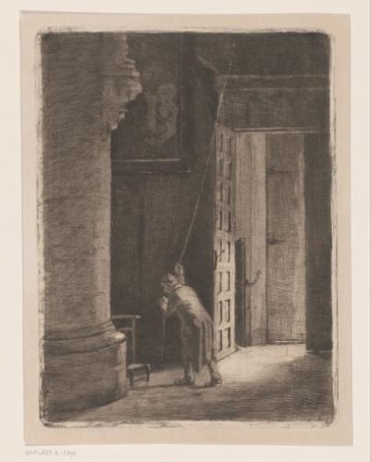 Church Interior with a Bellringer