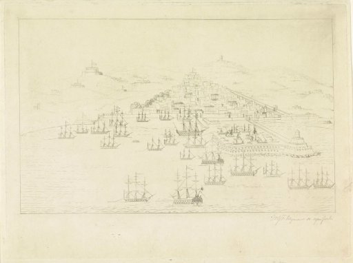 Position of the British and Dutch Ships during the Bombardment of Algiers, 1816