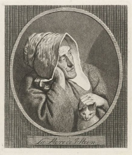 An old woman with a cat
