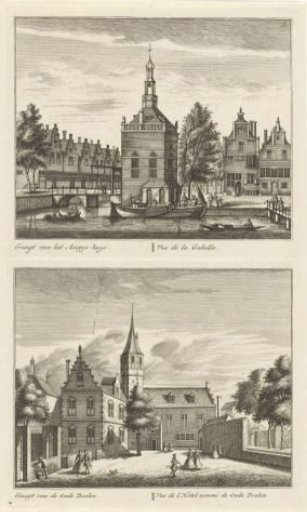 Two Views of Alkmaar with the Excise House and the Old Doelen
