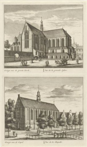 Two Views of Alkmaar with the Great Church and the Chapel Church