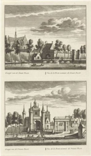 Two Views of Alkmaar with City Gates and the Great Church