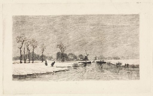 Skaters in a Dutch landscape