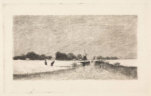 Skaters in a Dutch landscape