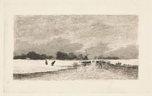 Skaters in a Dutch landscape