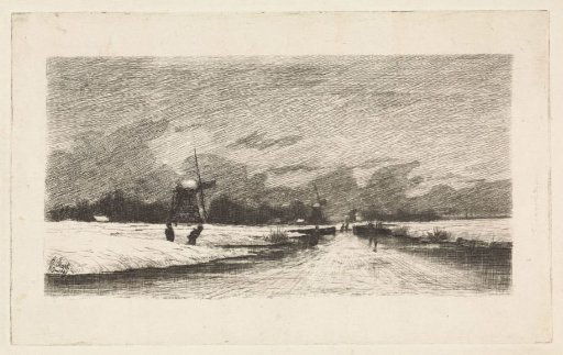Skaters in a Dutch landscape
