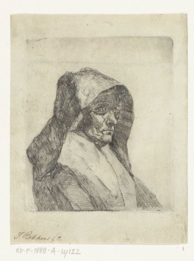 Bust of a woman with a cap